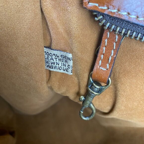 Patricia Nash Zancona Tote Brown Leather Shoulder Bag Studded Double Handle - Picture 11 of 15